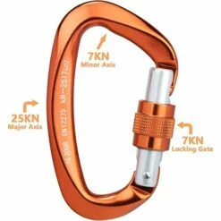 ZHUOXUAN 2pcs Mousquetons D'escalade [25kn] Mousqueton En Aluminium Certifié CE Avec Bouchon à Vis, Forme D, Idéal Pour L'alpinisme, La Randonnée, Le Sauvetage, Le Camping Et La Pêche -Equipement antichute Soldes 67170501 4