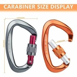 ZHUOXUAN 2pcs Mousquetons D'escalade [25kn] Mousqueton En Aluminium Certifié CE Avec Bouchon à Vis, Forme D, Idéal Pour L'alpinisme, La Randonnée, Le Sauvetage, Le Camping Et La Pêche -Equipement antichute Soldes 67170546 3