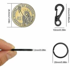 ZHUOXUAN Mini Mousqueton Crochet Suspendu Boucle Clip Plat Porte-clés En Métal Pour Artisanat Et Accessoires De Sac 30 Pièces -Equipement antichute Soldes 67170606 5