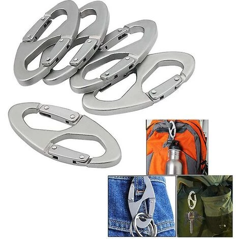 ZHUOXUAN 5pcs 8 En Forme De Verrouillage Mousqueton Clip En Alliage D'aluminium Porte-clés Pour La Randonnée Camping Voyage Sport Activités De Plein Air Boucle De Sécurité 3 ZHUOXUAN 5pcs 8 En Forme De Verrouillage Mousqueton Clip En Alliage D'aluminium Porte-clés Pour La Randonnée Camping Voyage Sport Activités De Plein Air Boucle De Sécurité