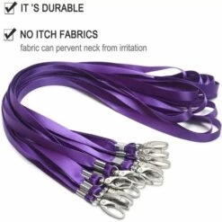 PERLE RARE 50 Pièces Lanières Lanière Violette Pour Badges D'identification Lanière En Nylon Pince En Vrac Crochet Pivotant Pour Badges D'identification De Bureau Porte-clés -Equipement antichute Soldes 67177941 4