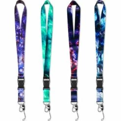 PERLE RARE Lot De 4 Lanières De Cou Starry Sky Avec Badge Détachable Coloré, Sangle De Cou, Porte-clés De Sécurité, Lanières Détachables Ciel étoilé Avec Boucle De Dégagement Pour Enseignants Adolescents, 18,2 X 2,5 Cm.