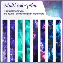 PERLE RARE Lot De 4 Lanières De Cou Starry Sky Avec Badge Détachable Coloré, Sangle De Cou, Porte-clés De Sécurité, Lanières Détachables Ciel étoilé Avec Boucle De Dégagement Pour Enseignants Adolescents, 18,2 X 2,5 Cm. -Equipement antichute Soldes 67356123 3