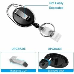 DONTODENT Paquet De 2 Porte-badges Rétractables Robustes Avec Mousquetons, Porte-cartes D'identité Verticaux En Cuir Durable 5 DONTODENT Paquet De 2 Porte-badges Rétractables Robustes Avec Mousquetons, Porte-cartes D'identité Verticaux En Cuir Durable -Equipement antichute Soldes 67375544 2