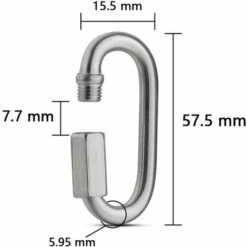 LLOVE 10 Pièces Maillon Rapide Fileté, Mousqueton à Verrouillage Ovale En Acier Inoxydable, Maillons Rapides De Chaîne De Remorquage, Connecteur De Corde Pour Remorque, Balançoire, Hamacs, Câble, Camping -Equipement antichute Soldes 67414778 3