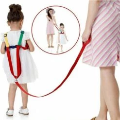 TANèTUE Harnais Enfant, Harnais De Sécurité 2 En 1 Anti-perte Apprendre à Marcher Laisse Enfant Réglable, Jaune/Vert