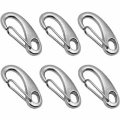 TANèTUE 6 Pièces Mousqueton Escalade,Mousqueton A Ressort En Acier Inoxydable Charge Maximale 100 KG,Ressort Porte Mousqueton 50 Mm Pour Camping,Randonnée,Extérieur