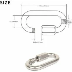 TANèTUE 4 Pièces Mousqueton En Acier Inoxydable Robuste, M8 304 Verrouillage Rapide à Vis, Quick Link Keychain Buckle Pour La Maison, Le Camping, L'escalade, La Randonnée, Les Voyages,500KG Capacité -Equipement antichute Soldes 67429234 3