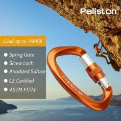 PREMIER 2pc Mousqueton Escalade 25kN Mousqueton à Verrouillage Mousqueton En Forme De D -Equipement antichute Soldes 67431504 2