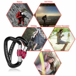 PREMIER 2pc Mousqueton Escalade 25kN Mousqueton à Verrouillage Mousqueton En Forme De D -Equipement antichute Soldes 67431504 5