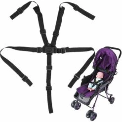 ILOVEMILAN Ceinture De Sécurité Pour Enfant à 5 Points, Ceinture De Sécurité Pour Bébé à Crochet Rotatif Réglable