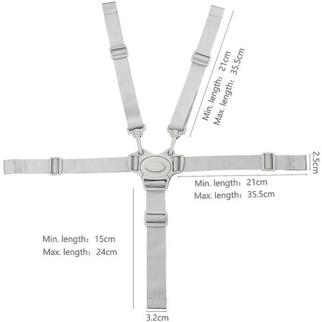 HEGUYEY Sangle De Sécurité Pour Bébé, Harnais De Sécurité à 5 Points, Ceinture De Sécurité Pour Bébé Chaise Haute 4 HEGUYEY Sangle De Sécurité Pour Bébé, Harnais De Sécurité à 5 Points, Ceinture De Sécurité Pour Bébé Chaise Haute – Image 2