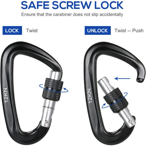 HAPPYSHOPPING Verrouillage Extérieur Rapide En Forme De D Capacité De Charge 12KN Gris 2pcs 6 HAPPYSHOPPING Verrouillage Extérieur Rapide En Forme De D Capacité De Charge 12KN Gris 2pcs – Image 4