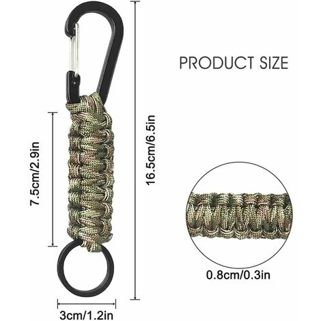 GRID COOL Lanière Tressée Pour Clés, Paracorde Avec Mousqueton, Porte-clés En Paracorde Avec Mousqueton, Pour Camping En Plein Air Clés De Voiture Tactique Escalade Pêche Et Chasse, 2 Pièces,KoleZy 4 GRID COOL Lanière Tressée Pour Clés, Paracorde Avec Mousqueton, Porte-clés En Paracorde Avec Mousqueton, Pour Camping En Plein Air Clés De Voiture Tactique Escalade Pêche Et Chasse, 2 Pièces,KoleZy – Image 2