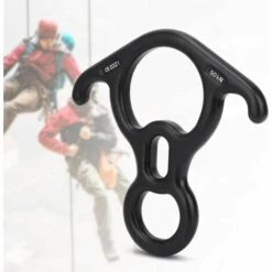 FLYME Mousqueton En Corne De Boeuf Descendeur D'escalade 50KN Équipement D'escalade De Sauvetage Pour Travaux Aériens 8 Descendeur Avec Dispositif D'assurage Pour équipement De Rappel à Oreille Pliée -Equipement antichute Soldes 67637305 4