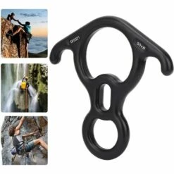 FLYME Mousqueton En Corne De Boeuf Descendeur D'escalade 50KN Équipement D'escalade De Sauvetage Pour Travaux Aériens 8 Descendeur Avec Dispositif D'assurage Pour équipement De Rappel à Oreille Pliée -Equipement antichute Soldes 67637305 5