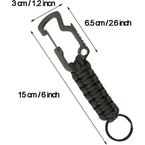 FLYME 3 PCS Porte-clés Avec Mousqueton Clips Crochet Clip Ouvre-bouteilles, Longe Tressée Porte-clés Kits De Survie 4 FLYME 3 PCS Porte-clés Avec Mousqueton Clips Crochet Clip Ouvre-bouteilles, Longe Tressée Porte-clés Kits De Survie – Image 2
