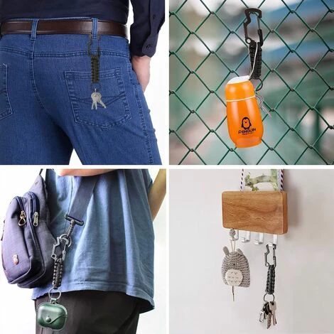 FLYME 3 PCS Porte-clés Avec Mousqueton Clips Crochet Clip Ouvre-bouteilles, Longe Tressée Porte-clés Kits De Survie 6 FLYME 3 PCS Porte-clés Avec Mousqueton Clips Crochet Clip Ouvre-bouteilles, Longe Tressée Porte-clés Kits De Survie – Image 4