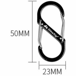 QERSTA 2 Pièces S Forme Mousquetons En Alliage D'Aluminium Porte Clé Noir Mousqueton Pour Pêche Randonnée Camping （noir Et Rouge），KoleZy -Equipement antichute Soldes 67646936 2