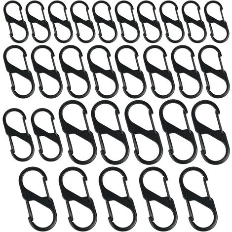 LLOVE Mini Mousquetons En Forme De S, 30 Mousquetons Doubles En Alliage Inoxydable Petit Mousqueton Pour Activités De Plein Air, Camping, Pêche, Voyage, Randonnée, 3 LLOVE Mini Mousquetons En Forme De S, 30 Mousquetons Doubles En Alliage Inoxydable Petit Mousqueton Pour Activités De Plein Air, Camping, Pêche, Voyage, Randonnée,