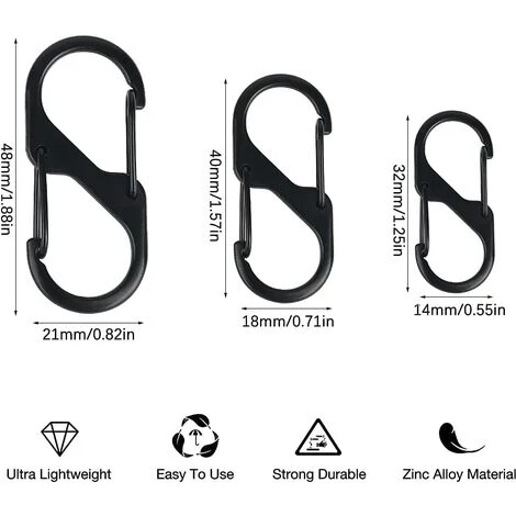 LLOVE Mini Mousquetons En Forme De S, 30 Mousquetons Doubles En Alliage Inoxydable Petit Mousqueton Pour Activités De Plein Air, Camping, Pêche, Voyage, Randonnée, 4 LLOVE Mini Mousquetons En Forme De S, 30 Mousquetons Doubles En Alliage Inoxydable Petit Mousqueton Pour Activités De Plein Air, Camping, Pêche, Voyage, Randonnée, – Image 2