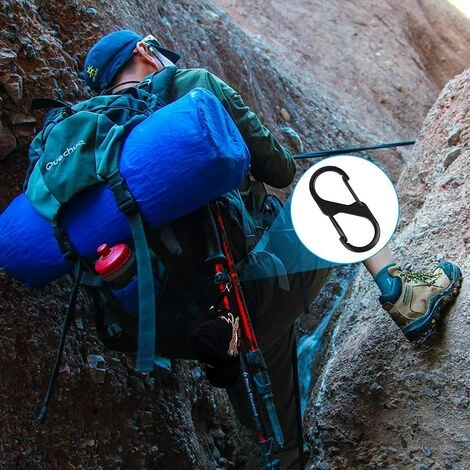 LLOVE Mini Mousquetons En Forme De S, 30 Mousquetons Doubles En Alliage Inoxydable Petit Mousqueton Pour Activités De Plein Air, Camping, Pêche, Voyage, Randonnée, 6 LLOVE Mini Mousquetons En Forme De S, 30 Mousquetons Doubles En Alliage Inoxydable Petit Mousqueton Pour Activités De Plein Air, Camping, Pêche, Voyage, Randonnée, – Image 4