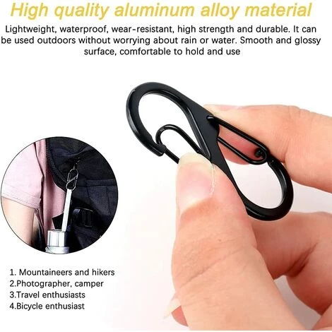 LLOVE Mini Mousquetons En Forme De S, 30 Mousquetons Doubles En Alliage Inoxydable Petit Mousqueton Pour Activités De Plein Air, Camping, Pêche, Voyage, Randonnée, 7 LLOVE Mini Mousquetons En Forme De S, 30 Mousquetons Doubles En Alliage Inoxydable Petit Mousqueton Pour Activités De Plein Air, Camping, Pêche, Voyage, Randonnée, – Image 5