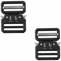 OSQI Lot De 2 Boucles De Ceinture Tactiques En Alliage De Zinc Noir Robuste De Qualité Militaire Avec Double Boucle Réglable En Métal (39 Mm)