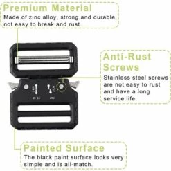 OSQI Lot De 2 Boucles De Ceinture Tactiques En Alliage De Zinc Noir Robuste De Qualité Militaire Avec Double Boucle Réglable En Métal (39 Mm) -Equipement antichute Soldes 67677050 3