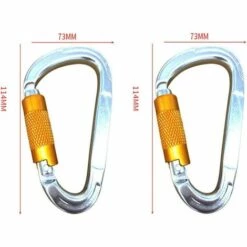 ENLENK Mousquetons D'escalade Clips De Mousqueton à Verrouillage Automatique Twist Lock Et Mousquetons Robustes Pour Escalade, Descente En Rappel, Chiens De Verrouillage, 2800 Kg, 2 Pièces -Equipement antichute Soldes 67679191 2