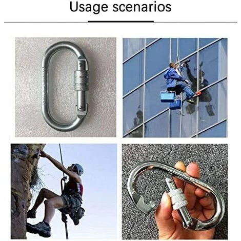 ENLENK 2 Pcs Mousqueton Escalade 25kN, Mousquetons Inoxydable O Mousqueton à Verrouillage Avec Fermoir à Vis Pour L'escalade, La Descente En Rappel, Hamacs, Laisse Pour Chien, Bouteille 6 ENLENK 2 Pcs Mousqueton Escalade 25kN, Mousquetons Inoxydable O Mousqueton à Verrouillage Avec Fermoir à Vis Pour L'escalade, La Descente En Rappel, Hamacs, Laisse Pour Chien, Bouteille – Image 4