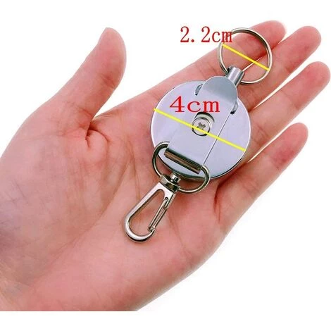 PERLE RARE 3 X Rétractable Porte-clés Avec Clip Ceinture Et Chaîne De Moulinet En Acier, Rétractable Clip Porte-badge, Porte-clé Porte Clip 6 PERLE RARE 3 X Rétractable Porte-clés Avec Clip Ceinture Et Chaîne De Moulinet En Acier, Rétractable Clip Porte-badge, Porte-clé Porte Clip – Image 4