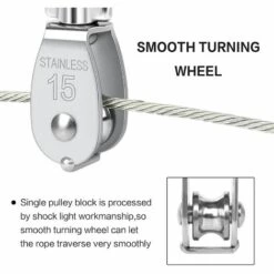 YIENJAOY AGILITY Poulie Simple Pivotante 5 Pièces M15 Poulie Simple En Acier Inoxydable Robuste Poulie Simple Bloc Lisse Rouleau De Chargement 35 KG Pour Corde De Levage Câble Corde à Linge 9 YIENJAOY AGILITY Poulie Simple Pivotante 5 Pièces M15 Poulie Simple En Acier Inoxydable Robuste Poulie Simple Bloc Lisse Rouleau De Chargement 35 KG Pour Corde De Levage Câble Corde à Linge -Equipement antichute Soldes 67818968 3