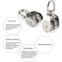 LLOVE Poulie Double 2pcs Inox 304 Pivotant Double Poulie -Equipement antichute Soldes 67882705 2
