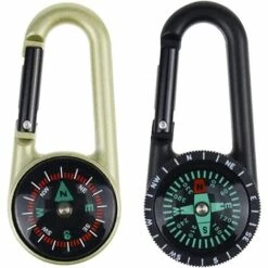 LTS FAFA Boussole Mousqueton Extérieur 2 Pièces Portable Mousqueton Avec Alliage De Zinc Boussole Crochet Porte-clés Pour Camping Voyage Randonnée Enfants