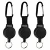 YOOUYIDA Rétractable Robuste Rétractable Porte-clés Rétractable Badges Reel Clip Avec 60cm / 24 Pouces En Acier Câble, Noir 3 Pièces- -Equipement antichute Soldes 67897335 1
