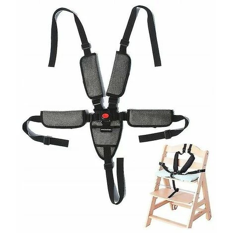 LLOVE Ceinture De Sécurité Pour Chaise Haute Ceinture De Sécurité Pour Bébé Ceinture De Sécurité à 5 Points Ceinture De Sécurité Pour Bébé - NOIR 4 LLOVE Ceinture De Sécurité Pour Chaise Haute Ceinture De Sécurité Pour Bébé Ceinture De Sécurité à 5 Points Ceinture De Sécurité Pour Bébé - NOIR – Image 2