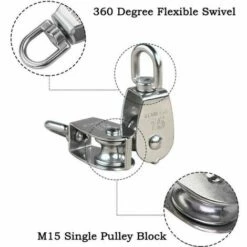Kueatily M15 Poulie Simple En Acier Inoxydable 304, 15MM Seul Poulies Bloc Rouleau, Grue Pivot Crochet Lisse Fil Corde Câble Chargement 77lbs/35Kg (12 Pièces) 11 Kueatily M15 Poulie Simple En Acier Inoxydable 304, 15MM Seul Poulies Bloc Rouleau, Grue Pivot Crochet Lisse Fil Corde Câble Chargement 77lbs/35Kg (12 Pièces) -Equipement antichute Soldes 68058567 5