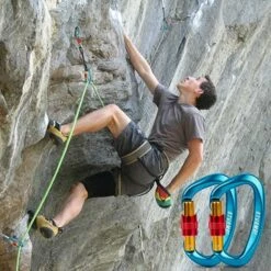 LTS FAFA Mousqueton, 2 Pièces Approuvé UIAA Grand Mousqueton Avec Verrouillage à Vis, Mousqueton à Vis Robuste, Mousqueton Pour Camping, Alpinisme, Hamac, équipement De Plein Air -Equipement antichute Soldes 68114179 5