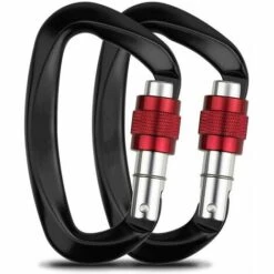 KAEJYIUT Mousqueton Antichute Mousqueton En Forme De D 12KN Noir (2