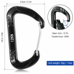 QERSTA Mousqueton 4 Pièces 12KN Wiregate Mousqueton Sans Accroc Mousqueton En Acier Pince à Ressort Léger Hamac Balançoire Pince équipement - Barrière Filaire -Equipement antichute Soldes 68272465 3