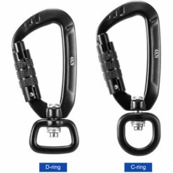 QERSTA Mousqueton 2 Pièces Mousqueton Pivotant Clip 360 ° Rotatif Spinner Mousqueton Petit Mousqueton à Verrouillage Automatique 4KN - C-anneau -Equipement antichute Soldes 68272721 5