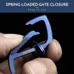 QERSTA Mousqueton Porte-clés En Alliage De Titane Ultraléger Porte-clés à Dégagement Rapide Avec Porte-clés - Ta6371 -Equipement antichute Soldes 68272749 5