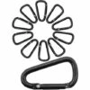 LTS FAFA 10x Mousqueton En Aluminium, Mini Mousqueton, Pour Attacher L'équipement Au Sac à Dos, à La Ceinture, à La Tente, Au Canoë, 4 Cm, Tout Noir, Lot De 10 -Equipement antichute Soldes 68314526 1