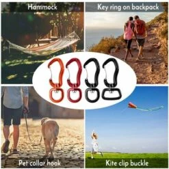 Cisea Clip Mousqueton Pivotant 360 ° Rotatif Mousqueton Spinner Petit Mousqueton Filaire Hamac Rotatif Clip Crochet - Rouge - Anneau En C -Equipement antichute Soldes 68337821 2