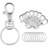 20PCS Porte-clés Chaîne 360 °Pivotants En Acier Inoxydable, Keychain De Crochets Anneaux Détachables Avec Boucle Et Anneau De Clé Pour Voiture/Localisateur De Clés/Porte-clés/ Décoration/DIY 13Treize -Equipement antichute Soldes 68351914 1