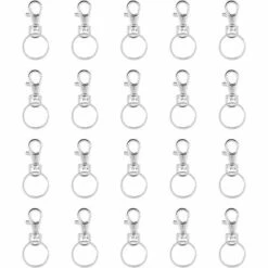 20PCS Porte-clés Chaîne 360 °Pivotants En Acier Inoxydable, Keychain De Crochets Anneaux Détachables Avec Boucle Et Anneau De Clé Pour Voiture/Localisateur De Clés/Porte-clés/ Décoration/DIY 13Treize -Equipement antichute Soldes 68351914 5