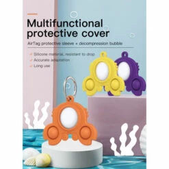 BENOBBY KIDS Pour Airtag Cover Strap Silicone Case Anti-Lost Location GPS Tracker-Protec, Covers Crab Orange, 2 Pièces -Equipement antichute Soldes 68415623 4