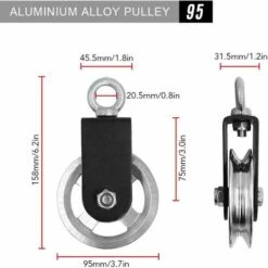 GRID COOL Matériel De Sport Roulement Poulie Roue U Type Poulie Pivotante Roue De Traction Robuste Avec Double Roulements Muets Super-Silencieux Amovible Rotation À 360 Degrés Pour Câble Machine Équipement De Gym Partie Porte De Garage Équipement De Gym À Domicile -Equipement antichute Soldes 68491951 4