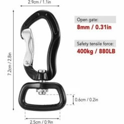 GRID COOL Clip Mousqueton Pivotant Mousqueton Rotatif à 360 ° Petit Mousqueton à Porte Filaire Hamac Rotatif Crochet De Suspension -Equipement antichute Soldes 68492087 3